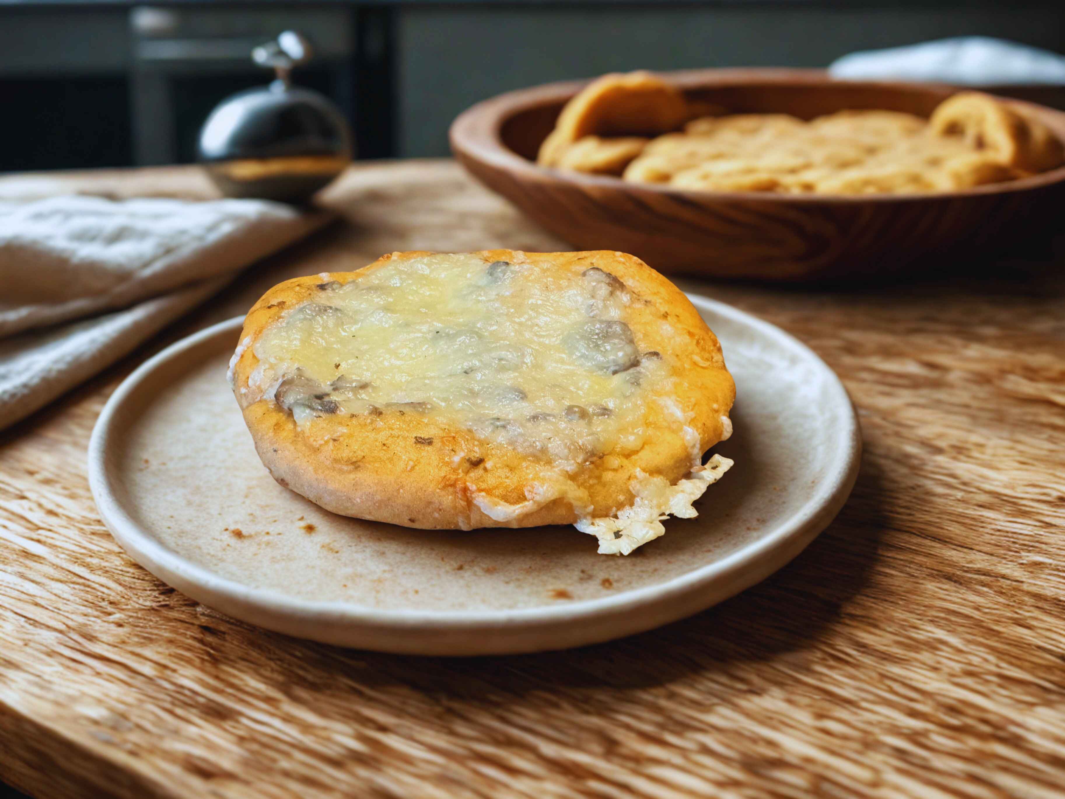 Bułka pizza z sosem beszamelowym